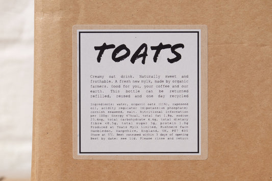 TOATS MYLK - 10L Bag-In-Box (for refrigerated dispensers)